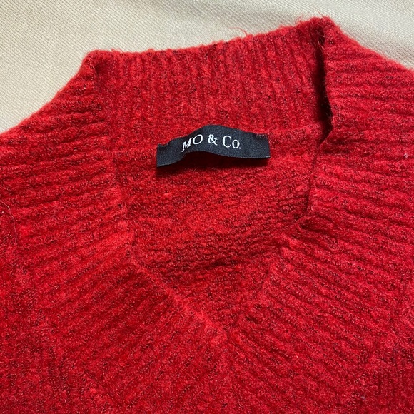 Mo & Co Red Wool Sweater Like New - Picture 2 of 3